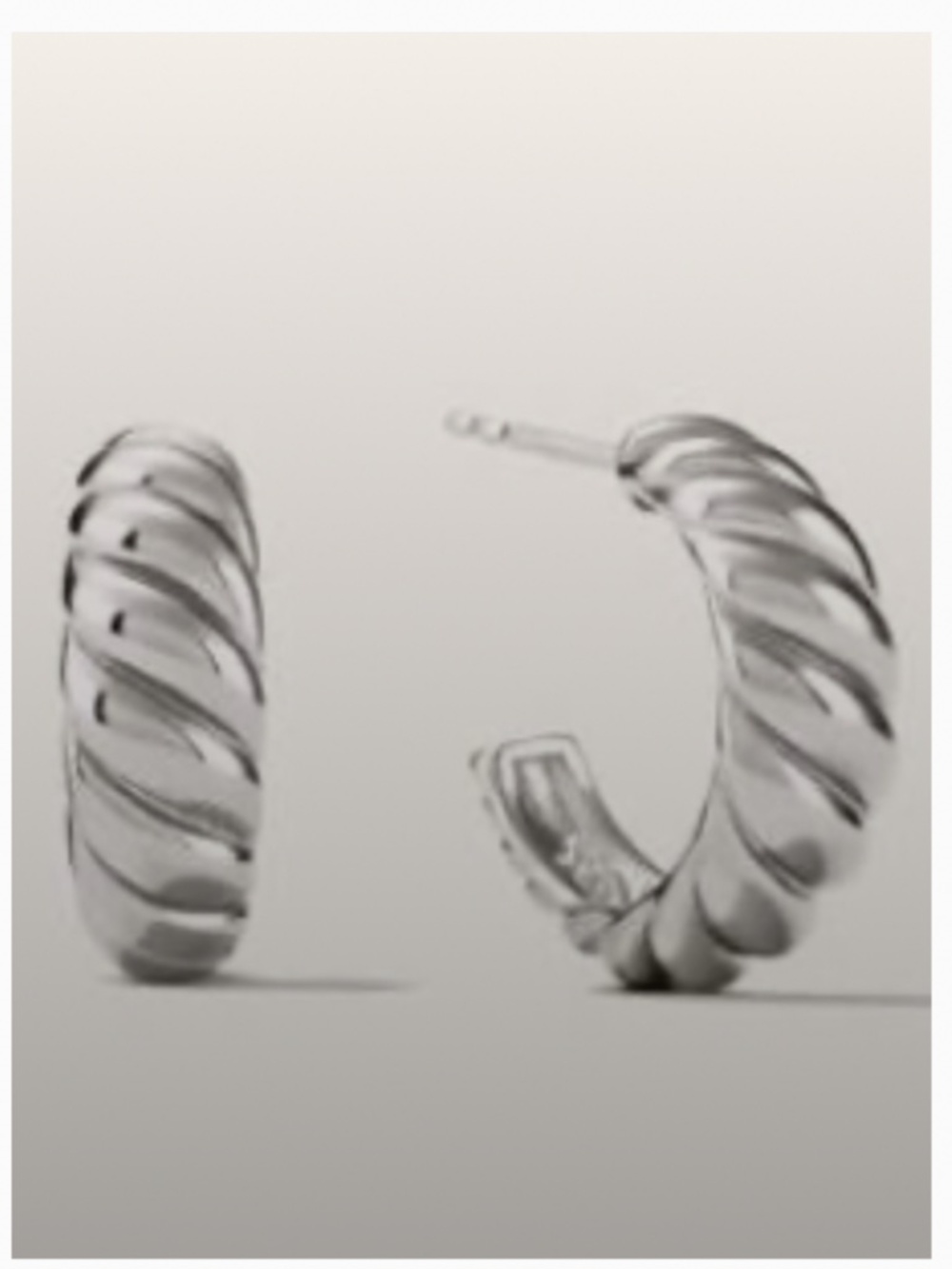 Mejuri Croissant Dome Hoops S925 Silver - Retired